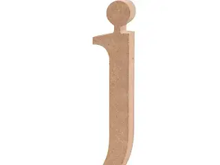 Bogstav, j, H: 15,5 cm, tykkelse 2 cm, 1 stk.
