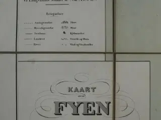kort over fyn, tegnet og lithograferet af f. chris