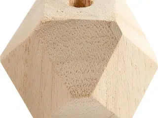 Facetslebne træperler 43 mm - 3 stk. pr. pakke