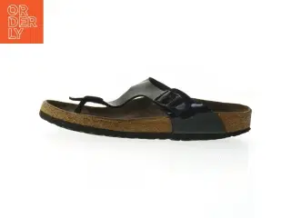 Birkenstock Sorte sandaler med strop og korksål (str. 41 )