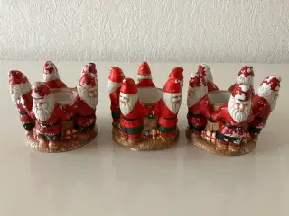 3 Jule-lysestager i keramik