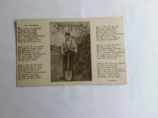 Gammelt postkort med sangtekst