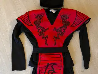 Ninja kostume, rød/sort