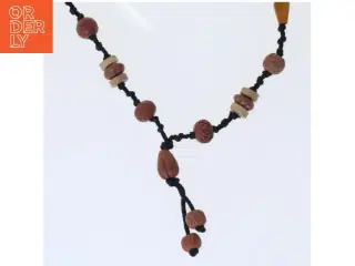 Halskæde med træperler (str. 96 cm)