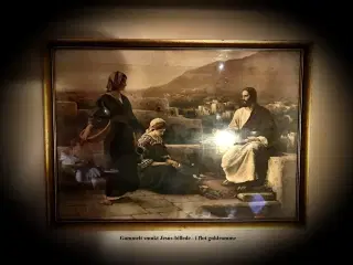 * Gammelt smukt Jesus-billede - i flot guldramme