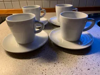 4 stk mocca-/kaffekopper m/underkopper/æggebægre