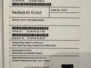 MacBook Air M1, 13” (2020) – Defekt skærm