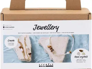 Mini DIY Smykkesæt med Krystaller - Halskæde & Øreringe