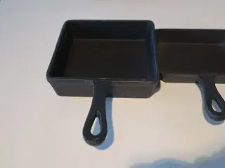 2 stk. mini stegepander - støbejern