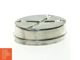 Sølvfarvet Vintage oval blomsterpræget Metal æske (str. 11x9 cm)