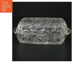 Glas smørfad med låg (str. 19 cm)