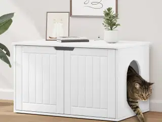 Kat Hus Hvid 85 x 55 x 50 cm Konstrueret træ