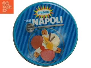 Vintage Frisko Napoli metal dåse med låg (str. Ø 16. cm)