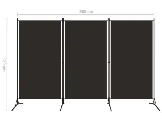 3-panels rumdeler 260 x 180 cm brun