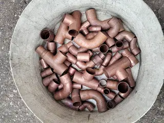 Kobber lodde-fittings