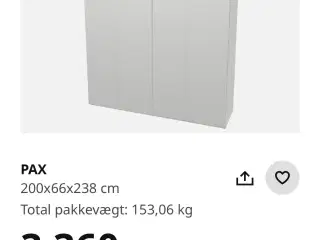 IKEA Pax/Hasvik garderobeskab m. skydelåger