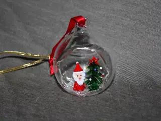 Julekugler med glas figur højde 8 cm