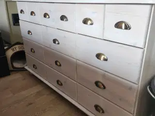 Kommode, hvid ludbehandlet