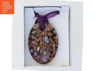 Håndlavet glassmykke, unika halskæde (str. Kasse 9 x 6 cm)