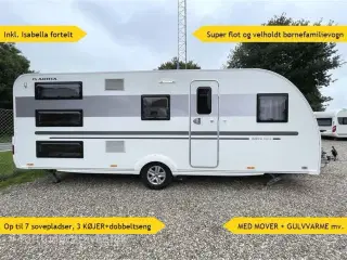 2020 - Adria Adora 593 UK Fantastisk flot FAMILIEVOGN m/MOVER + ISABELLA fortelt, 7 sovepladser