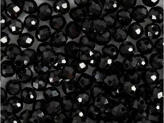 Facetperler, str. 3x4 mm, hulstr. 0,8 mm, sort metallic, 100stk./ 1 pk.