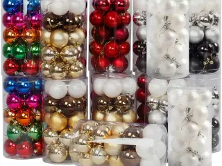 24 Julekugler i Plast - 6 cm, Varierende Design