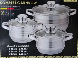 Grydesæt, 6 dele, også til induktion.