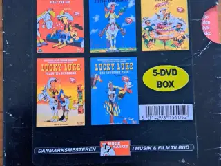 Lucky Luke boks med 5 dvd'er