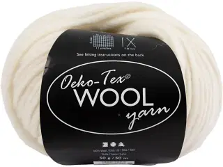 Uldgarn, L: 50 M, off white, 50g/ 1 ngl.