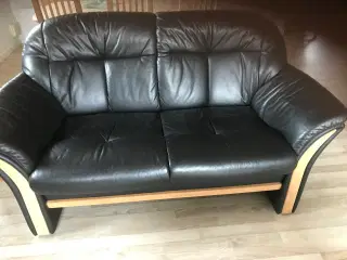 2 og 3 personers lædersofa