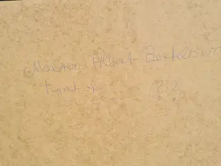 Original tegning/ farvekrid på papir Signaturen C.