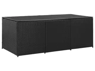 Opbevaringskasse til haven 180x90x70 cm polyrattan sort