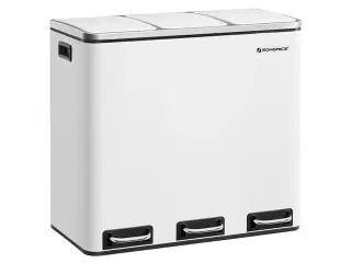 Skraldespand til affaldssortering 3 x 18 l – SONGMICS pedalspand, hvid