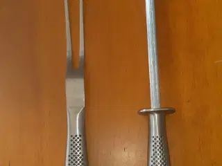 Strygestål og stegegaffel 