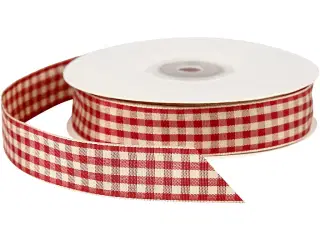 Ternet bånd, B: 20 mm, gl. rød/hvid, 25 m/ 1 rl.