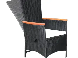 Havelænestole 2 stk. med hynder polyrattan sort