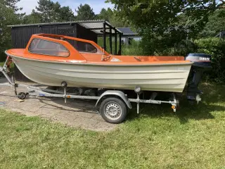 Askeladen jolle,14",vindskærm,Yamaha 15hk+trailer