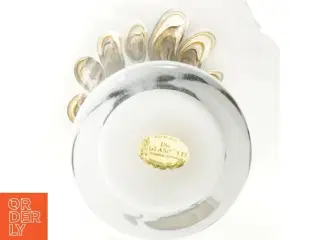 Glasvase i hvidt og klart glas (str. 19 cm x 10 cm)