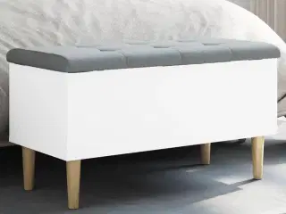 Opbevaringsbænk 82x42x46 cm konstrueret træ hvid