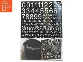 Bogstav og tal klistermærker til postkasse (str. 21x30 cm)