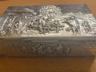 Flot sølvskrin -mrk. H.J.Plet - 22 x 13,5 cm