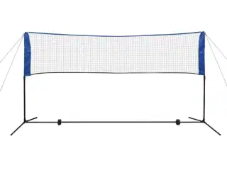 Badmintonsæt med net og fjerbolde 300 x 155 cm
