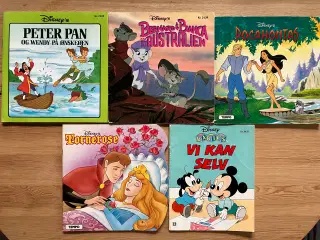 5 flotte Disney børnebøger, i alt 150 kr.