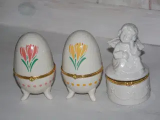 Skrin af porcelæn i form af påske æg højde 10 cm