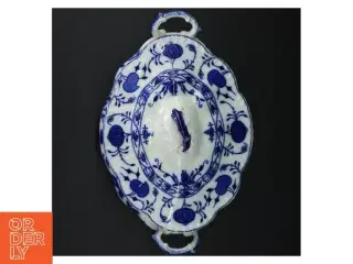 Blå og hvid porcelæns terrin fra Johnson Bros (str. 30,5 x. 20 cm)