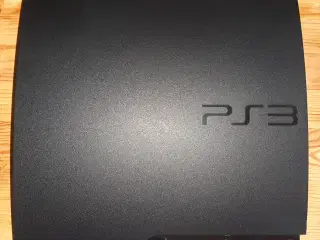 PS3 konsol slim, med controller, ledninger og spil