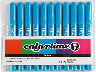 Colortime Tusch, streg 5 mm, lyseblå, 12stk./ 1 pk.
