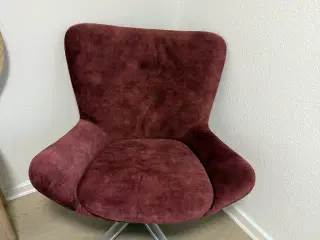 2 Flotte bordeaux røde drejestole- som nye 