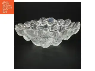 Glas skål med bølget design fra Royal Copenhagen (str. Ø 23 cm)