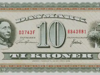 DK. 10 kr. seddel 1974